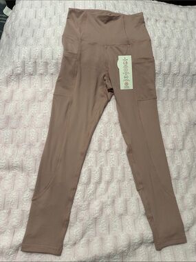 NWT Indero High Waisted Pocket Leggings Size Small Dusty Rose Activewear